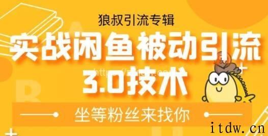 狼叔实战闲鱼被动引流3.0技术