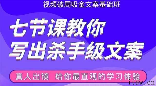 张根视频破局吸金文案班：七节课教你写出杀手级文案