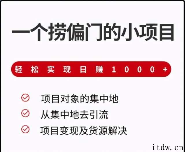 一个捞偏门的小项目，轻松实现日赚1000+