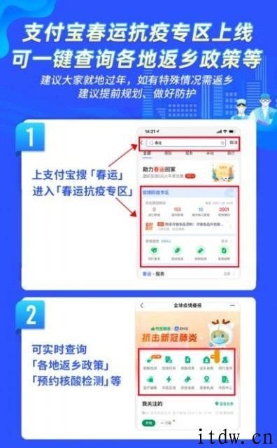 支付宝钱包发布春运抗疫专区：返乡客户可即时查抗疫现行政策、同乘查看等