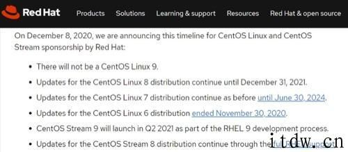 红帽拒绝开展投资，CentOS Linux 将停止维护