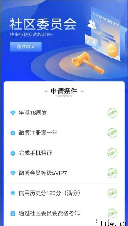 新浪微博社区委员会今日上线试运行：当今仅限 VIP7 及之上会员报名