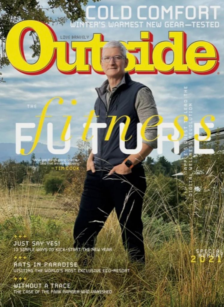 iPhone CEO 蒂姆 · 库克登上《Outside》杂志封面：大谈身心健康，在 Apple Park“如同在国家公园里工作中一样”