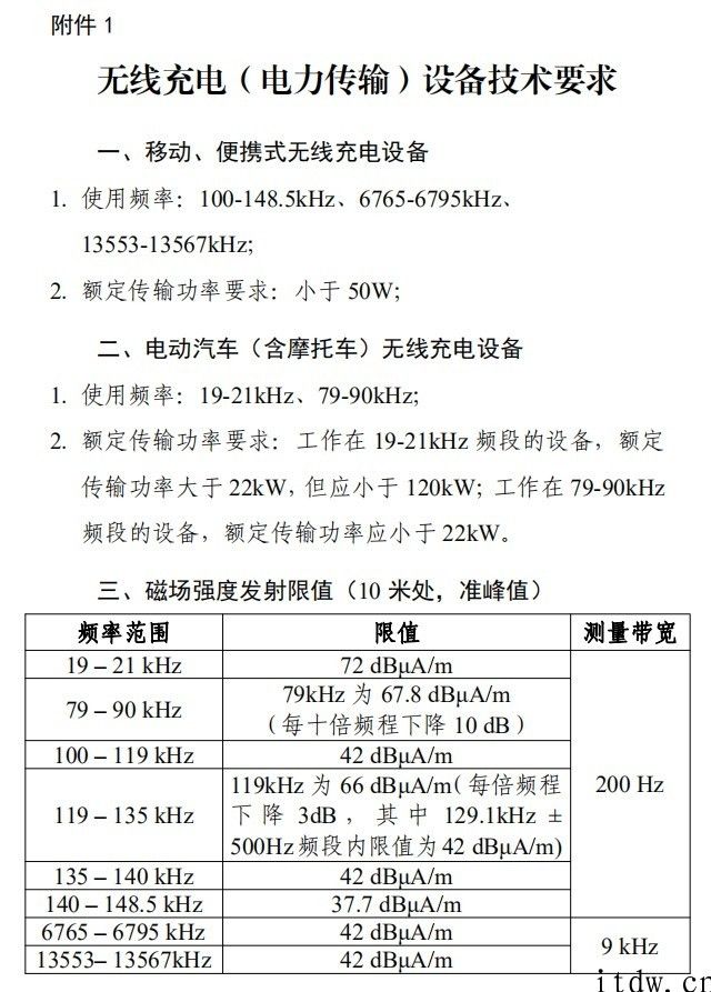 工信部征求意见稿：2020年起挪动无线充电设备功率要小于 50W