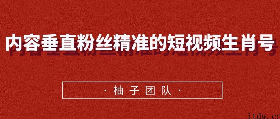 内容垂直粉丝精准的短视频生肖号，小众领域简单操作月入10000+