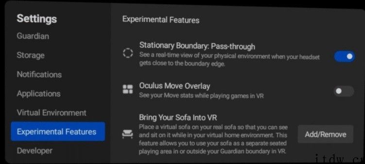 Oculus Quest 得到软件更新：可在 VR 中展示现实中的沙发