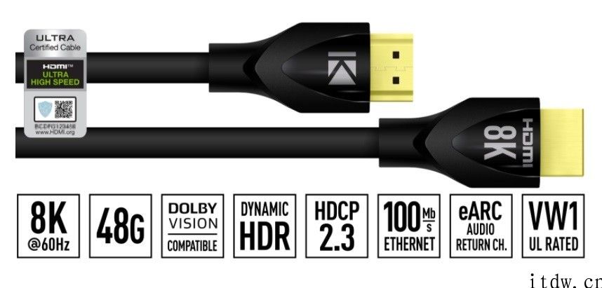 国外厂商发布 8K HDMI 线缆：带宽 48Gbps，适用杜比视界