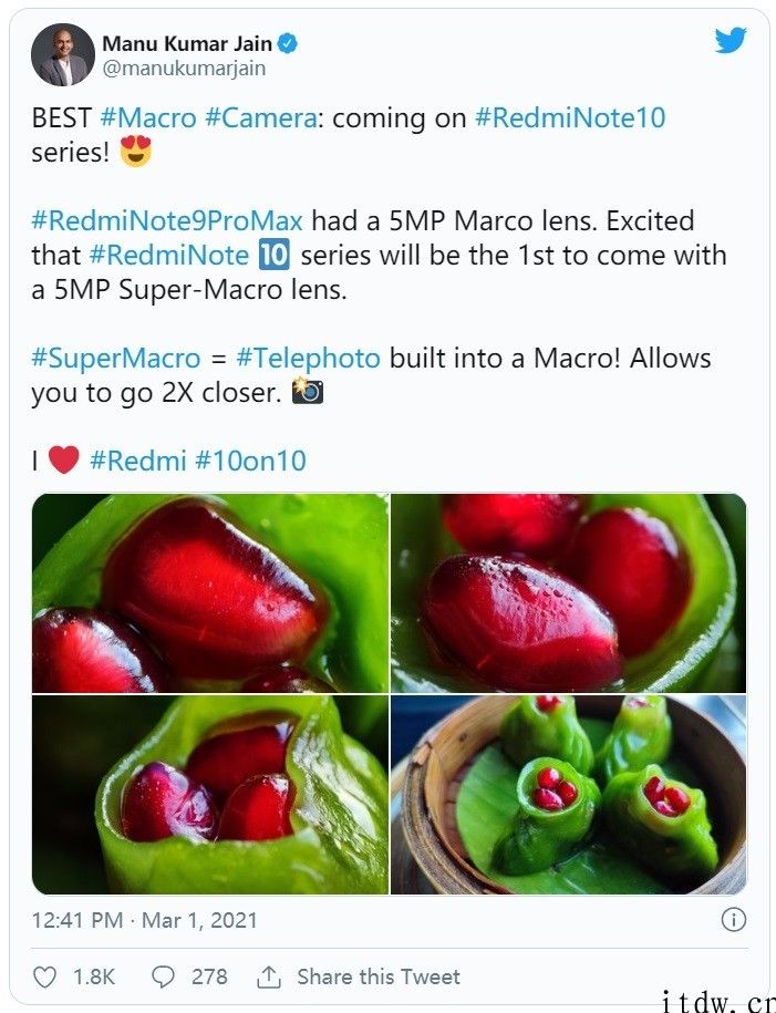 Redmi Note 10 国际版开箱晒照：骁龙 678，5CP 非常微距镜头