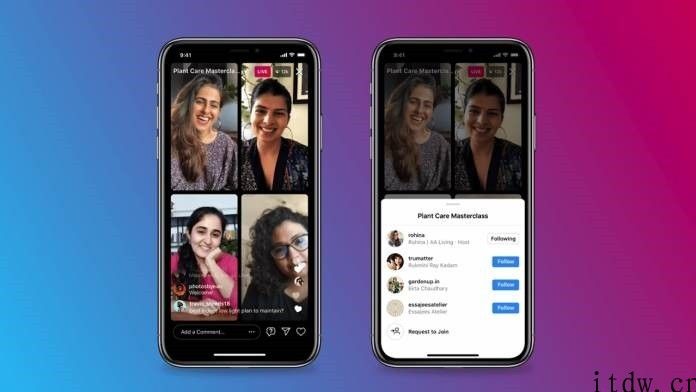 Instagram 推出视频聊天室功能：数最多四人同屏，其他用户可观看
