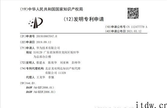 华为公司公布 “完成汽车中电子器件操纵作用的系统软件”相关专利：可降低汽车零部件成本