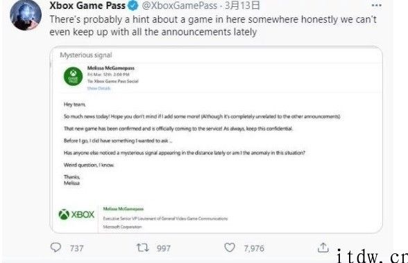 微软公司 Xbox Game Pass 发布新游戏预告，射击类游戏《Outriders》或将登陆