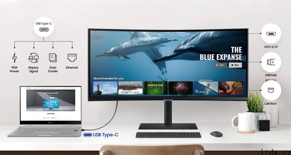 三星国外公布 S34A650 曲面显示器：21:9 100Hz 刷新率，适用 PD 90W 供电