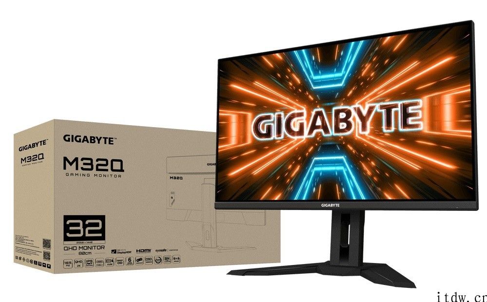 技嘉主板推出 M32Q 大尺寸电竞显示器；2K 165Hz，USB-C 一线连