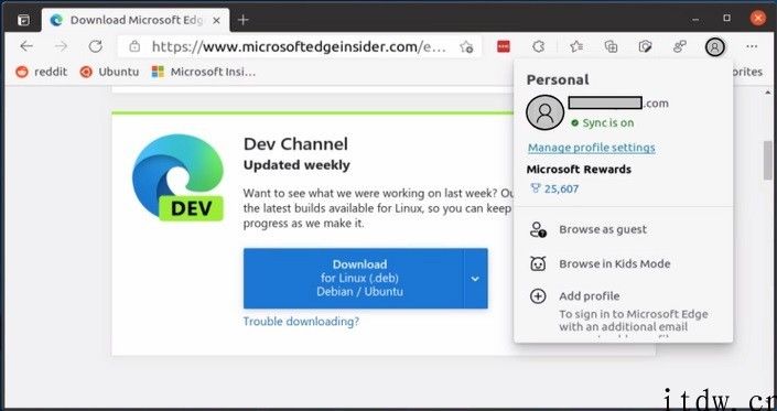 Linux 版 Edge 浏览器已支持微软公司账户登录：收藏夹、登陆密码、扩展同歩可用