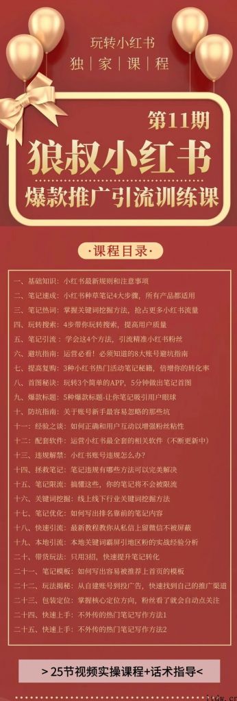 狼叔小红书爆款推广引流训练课第11期