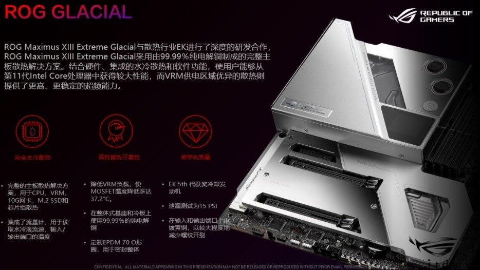 华硕 ROG MAXIMUS XIII EXTREME GLACIAL 顶级主板发售，12999 元