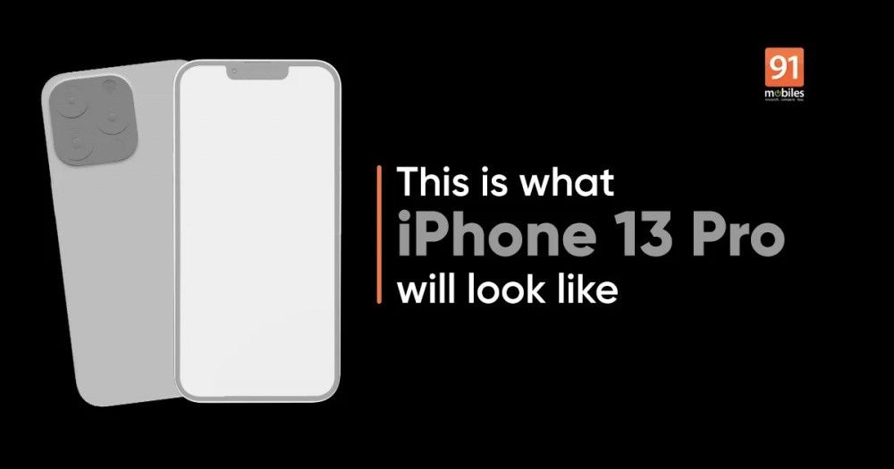 iPhone iPhone 13 Pro 全新渲染图：刘海更小，后置三摄模块更大