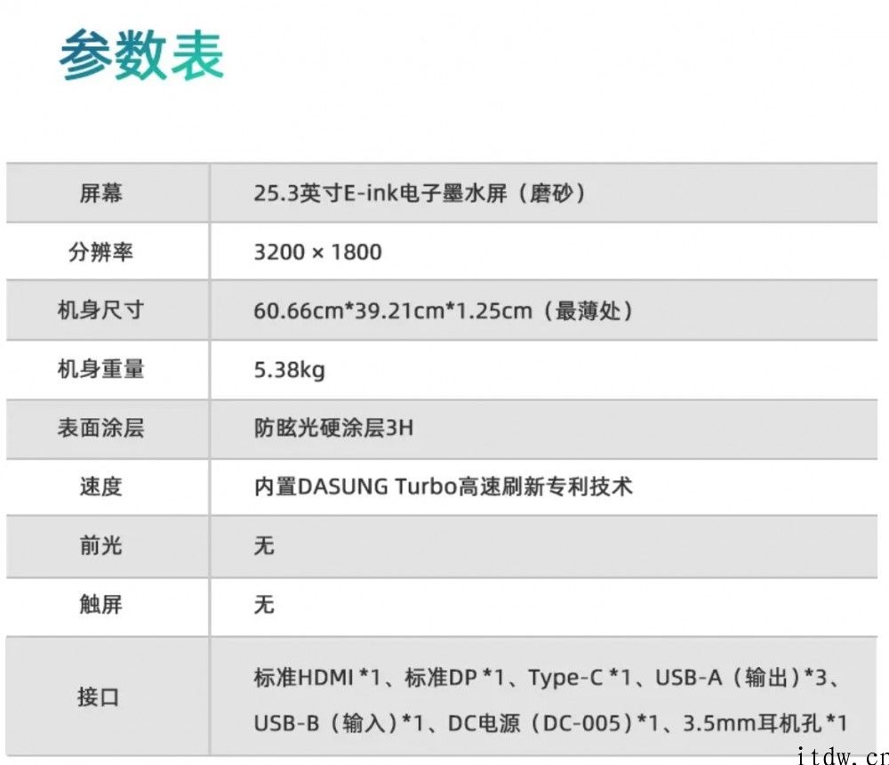 大上科技全世界首款 25.3 英寸电子墨水显示屏预售，12849 元