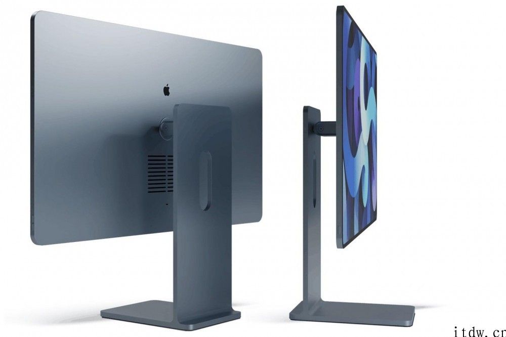 苹果 iMac 2021 款全新渲染图：融合 iPad Pro 和 Pro Display XDR 显示器设计