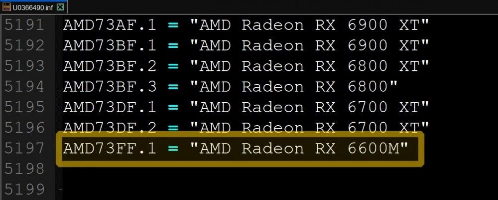 AMD RX 6600M 笔记本独显曝光：搭载 Navi 23 GPU，2048 流处理器