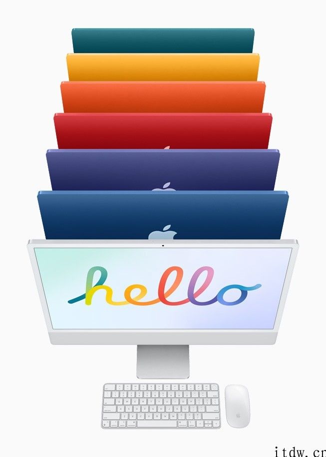 苹果详解全新升级 M1 iMac：七种艳丽颜色，超薄体型，绚丽多彩 4.5K 视网膜显示屏