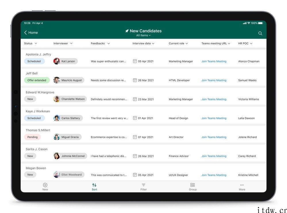 微软公司 Microsoft Lists 运用上线苹果 iPadOS 应用商店：为团队工作服务