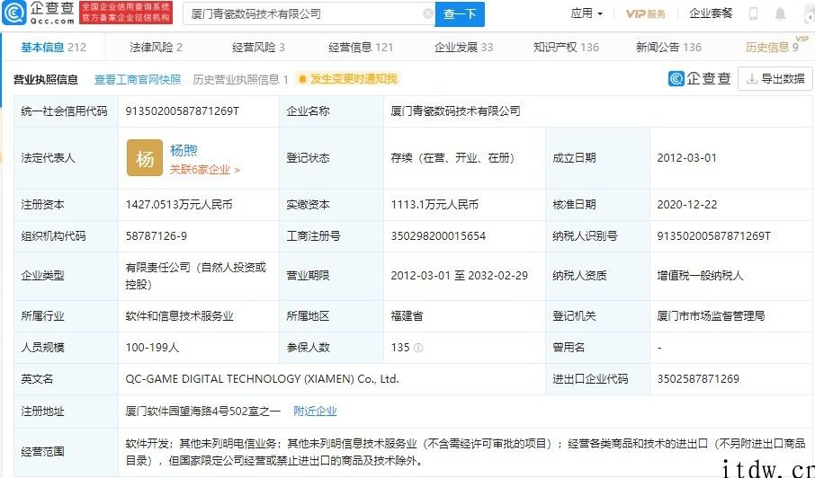 阿里、腾讯、B 站等投资《不思议迷宫》开发商“厦门市青瓷数码”