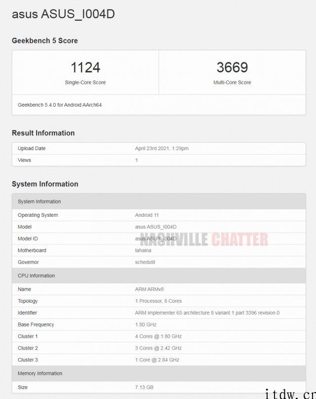 华硕 ZenFone 8 现身 Geekbench，搭载骁龙 888 8GB 内存