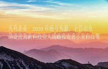 九号企业：2020 年扭亏为盈，子公司互动交流高新科技引入战略投资者小米科技等