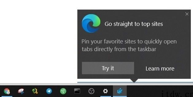 微软公司 Edge 浏览器将推荐用户固定不动 PWA 运用到 Win10 任务栏