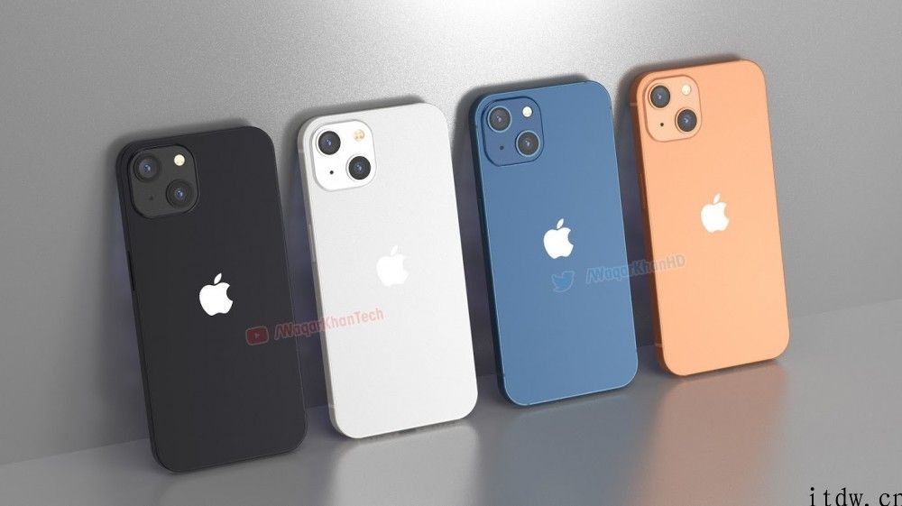 iPhone iPhone 13 全新渲染图：刘海缩小，后置摄像镜头排列微调