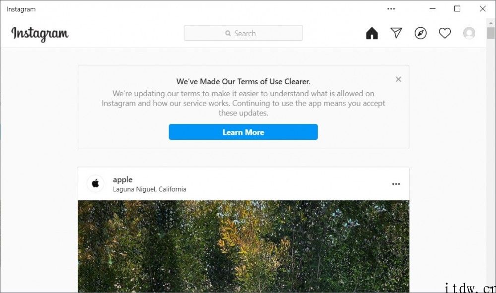 Instagram Win10 版已升级为 Edge PWA 运用，还不可以发布照片