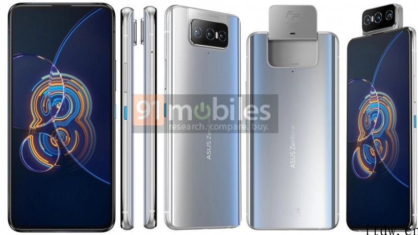 asus Zenfone 8 系列产品渲染图曝出：可翻转监控摄像头，搭载骁龙 888 处理器