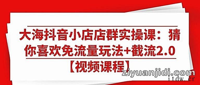 大海抖音小店店群实操课：猜你喜欢免流量玩法+截流2.0