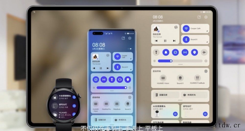 华为正式发布鸿蒙操作系统,IoT才是重头戏未来不同鸿蒙设备之间还可以通过后台任务中心实现应用的跨设备流鸿蒙加持,手表也能成为家庭控制中心?