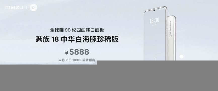 魅族 18 中华白海豚珍稀版 12GB+256GB 8999