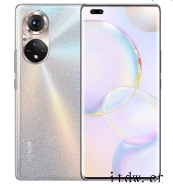 初雪水晶,荣耀 50 系列外观公布:基础版居中打孔曲面屏,P