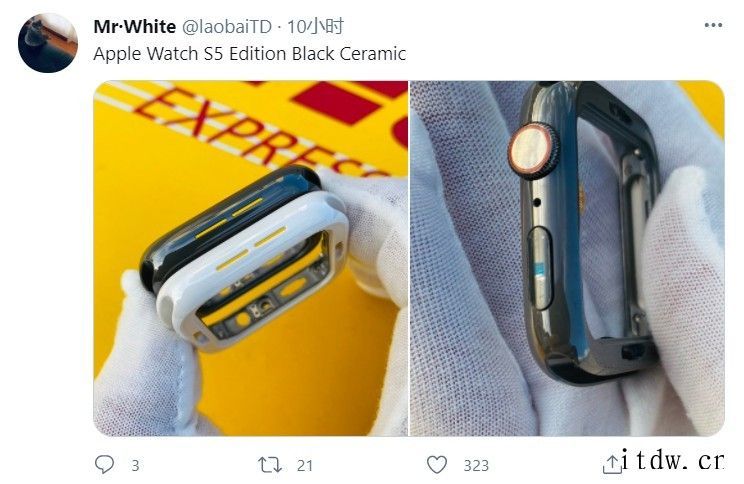 苹果Apple Watch 黑色陶瓷外壳曝光 用于 Seri