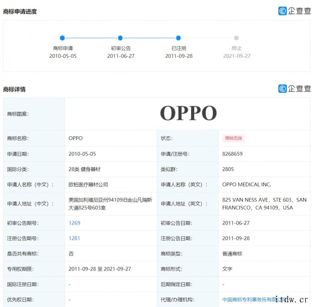 OPPO 广东移动通信有限公司因商标申请驳回复审行政纠纷一案