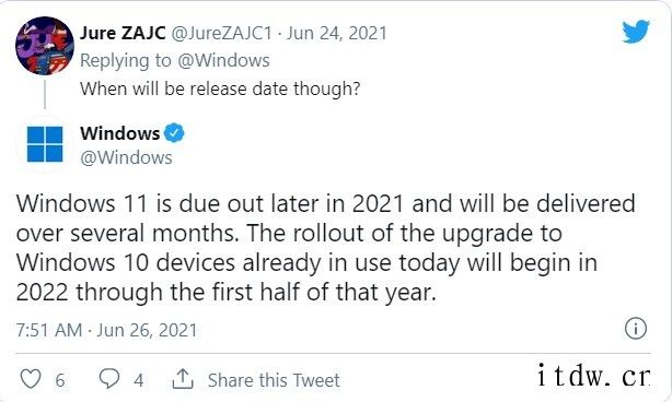 微软:2022年开始,Win10 PC 设备才能免费升级 W