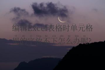 编辑Excel表格时单元格里的字放不下怎么办呢?