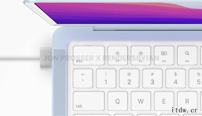 2022年款 MacBook Air 渲染图曝光:刘海屏、M