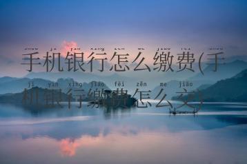 手机银行怎么缴费(手机银行缴费怎么交)