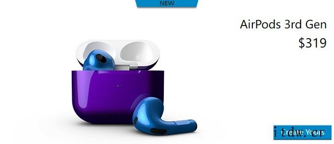 ColorWare推出喷漆定制版苹果 AirPods 3,定