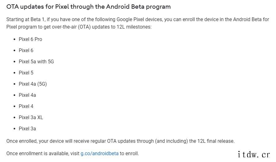 谷歌公布 Android 12L Beta 测试版支持