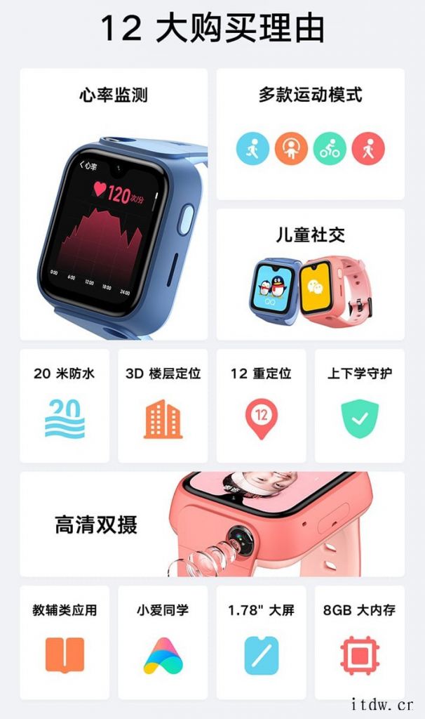 小米米兔儿童学习手表 5Pro 发布:3D 楼层定位/NFC