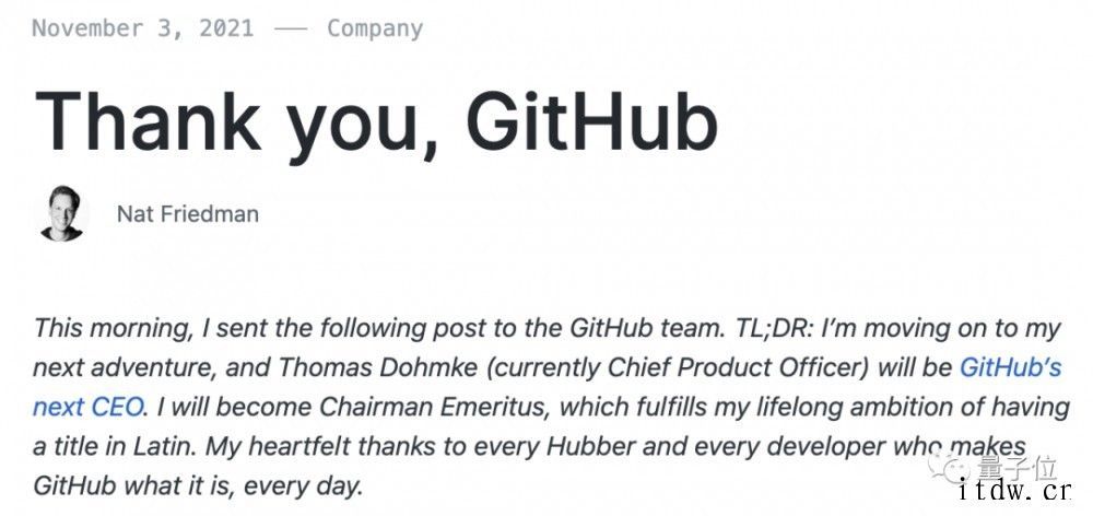 GitHub 换帅:开源大神辞任 CEO,竞品