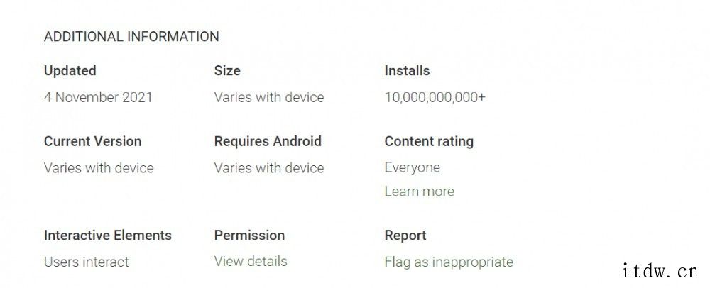 谷歌地图 App 在 Google Play Store 商