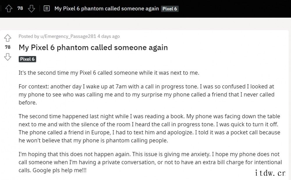 用户头大:谷歌 Pixel 6 等手机会自动拨打电话