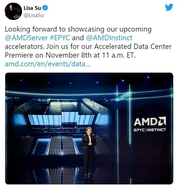 AMD官宣11月9日发布新款 EPYC 霄龙处理器与 MI2